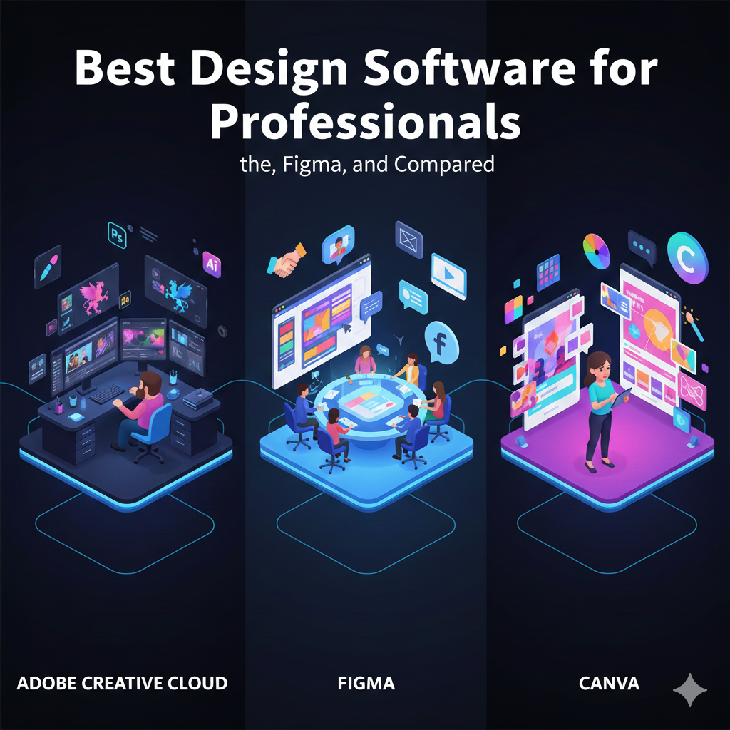 Best Design Software for Professionals: Adobe, Figma, and Canva Compared